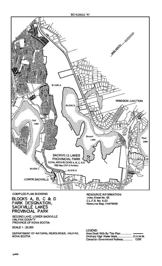 Map of Sackville Lakes Provincial Park